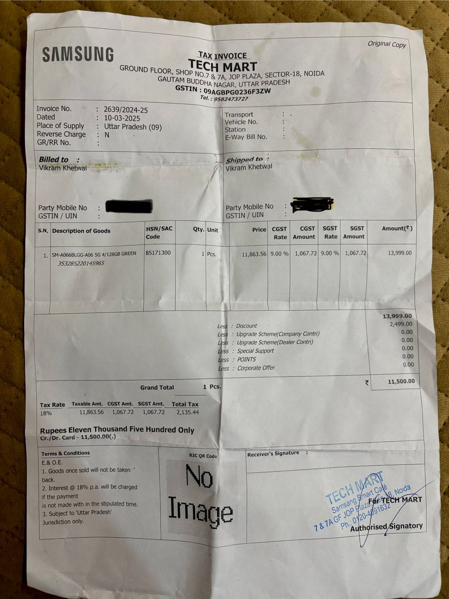 vkhetwal's tweet photo. 2 months ago, I gifted a Samsung A06 5G mobile to my sister. Now, the phone is completely dead. Visited the Service Centre twice and they are awaiting for the Motherboard. The phone did not even last for 2 months. Terrible, low-class product! @SamsungMobile https://t.co/Dy4mSxTEgX