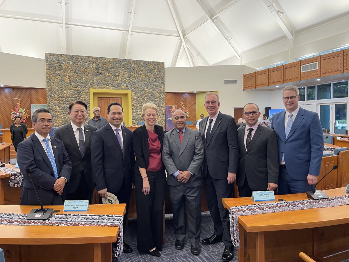 BPlinkertEU's tweet image. An honour to attend the opening of the traditional meeting house, the Vale ni Bose, of the Great Council of Chiefs in Suva today.