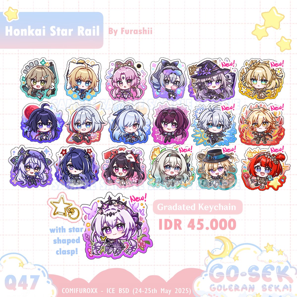 goleransekai's tweet image. (1/3)  RT very appreciated! 💕 

Our full catalog thread for CF20! 
Booth : Q47 - Go-sek x Rampuunya

Please check us out &amp;amp; visit us! 🌟

Fandom : Honkai Star Rail, Genshin Impact, ZZZ, Hololive, Holostars, Dokibird, Arknights, Blue Archive
#Comifuro20 #comifuro20catalog