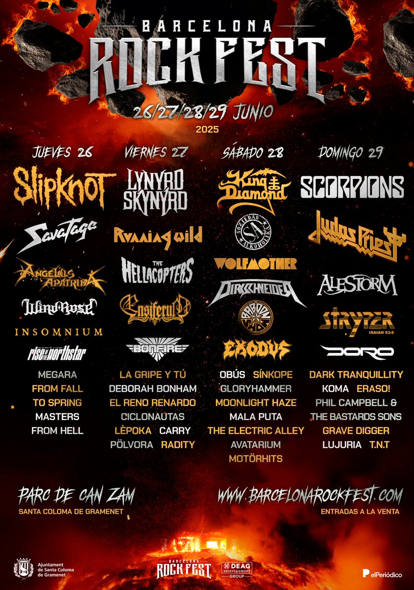 Barcelona Rock Fest
Final lineup released

judaspriest.com/tour/