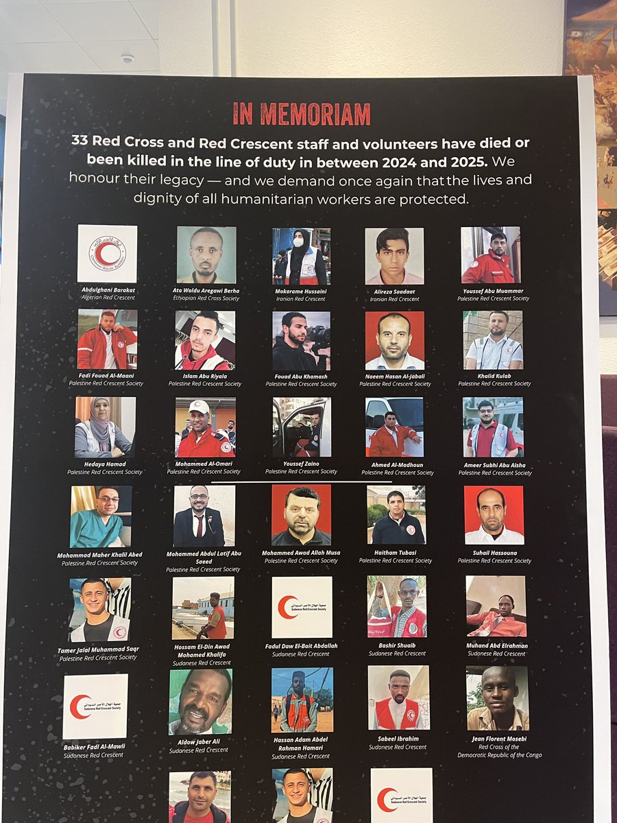 docfromtheblock's tweet image. Started my day meeting colleagues @ifrc for a session on NCDs in humanitarian settings. At the entrance I saw this display, a sobering reminder of the deadly toll attacks on healthcare are inflicting to humanitarian #protecthumanity