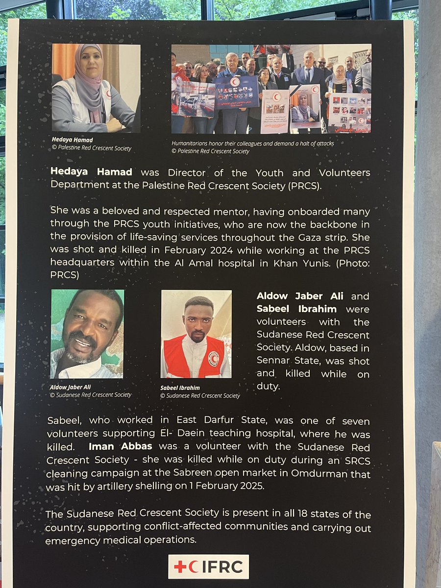 docfromtheblock's tweet image. Started my day meeting colleagues @ifrc for a session on NCDs in humanitarian settings. At the entrance I saw this display, a sobering reminder of the deadly toll attacks on healthcare are inflicting to humanitarian #protecthumanity