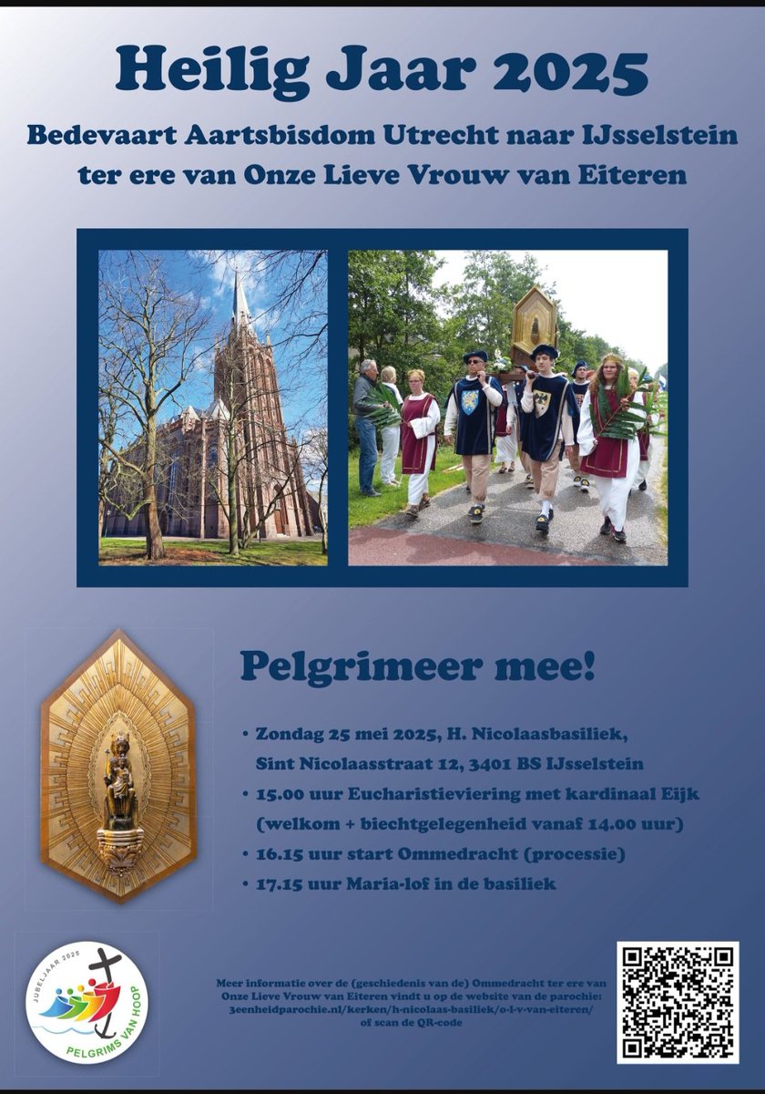 Programma:
14.00 uur  Biechtgelegenheid in de H. Nicolaasbasiliek, Sint Nicolaasstraat 12, 3401 BS IJsselstein
15.00 uur Eucharistieviering 
16.15 uur Ommedracht (De processieroute met het beeldje  en trekt o.a. naar de plaats waar het beeldje  gevonden is.)
17.15 uur Maria-lof