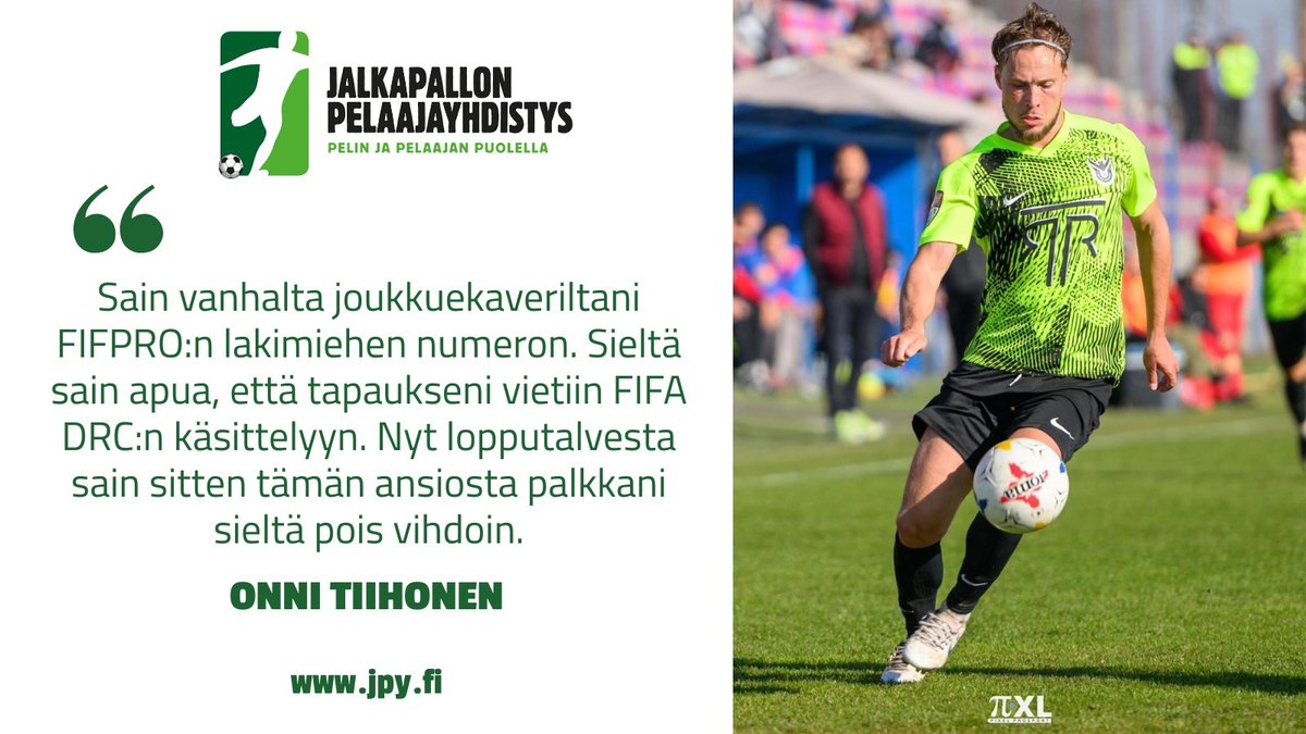 Onni Tiihonen on kokenut suomalaisittain eksoottisia jalkapallomaita. Välillä on myös tarvittu kansainvälisen pelaajayhdistyksen FIFPRO:n apua palkkarästien perimisessä.

🔗jpy.fi/fi/uutiset/onn…

#pelaajayhdistys <a href="/FIFPRO/">FIFPRO</a>