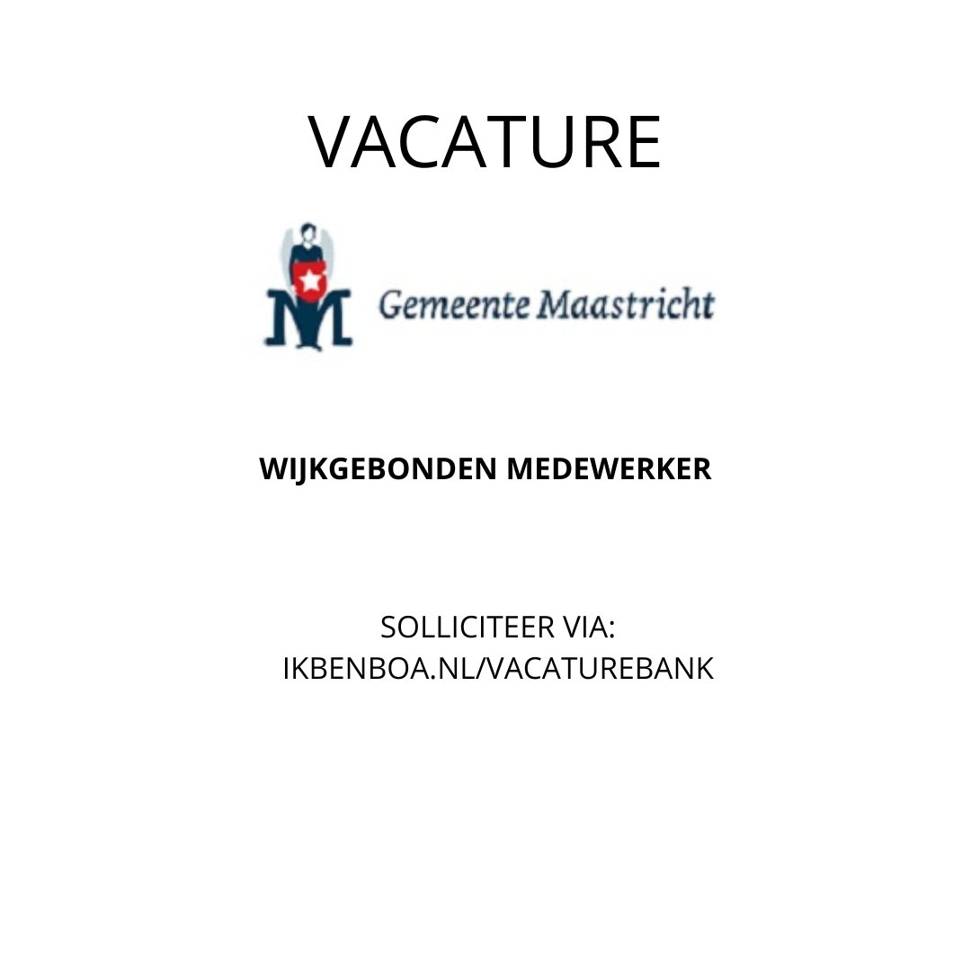 VACATURE STAAT NOG OPEN:
GEMEENTE MAASTRICHT is op zoek naar:
WIJKGEBONDEN MEDEWERKER

Nieuwsgierig of direct solliciteren?  
Kijk op onze BOA Vacaturebank:
ikbenboa.nl/vacature/gemee…

#handhaving #maastricht #vacature