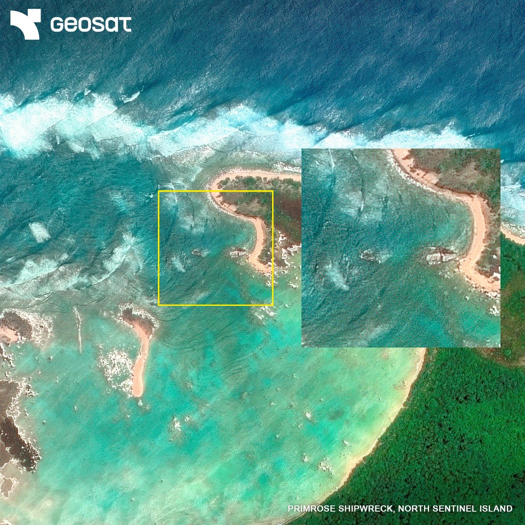 geosat_sat's tweet image. 🌍 It looks like just another island.
But North Sentinel hides an uncontacted tribe — and the rusting wreck of a ship that changed their story.
🛰️ See it from space. Discover the story of the Primrose.
🔗 geosat.space/blog/the-myste…