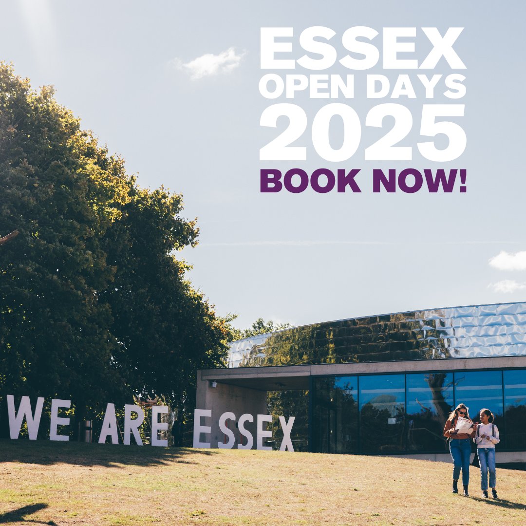 Uni_of_Essex's tweet photo. Bookings are open for our 2025 Open Days, where you can chat to current students and lecturers, view our accommodation, tour our campus and ask questions. 

Our June Open Day programme is now live, find it here: https://t.co/7pp4X8sGt3 https://t.co/3nplfo9DcW