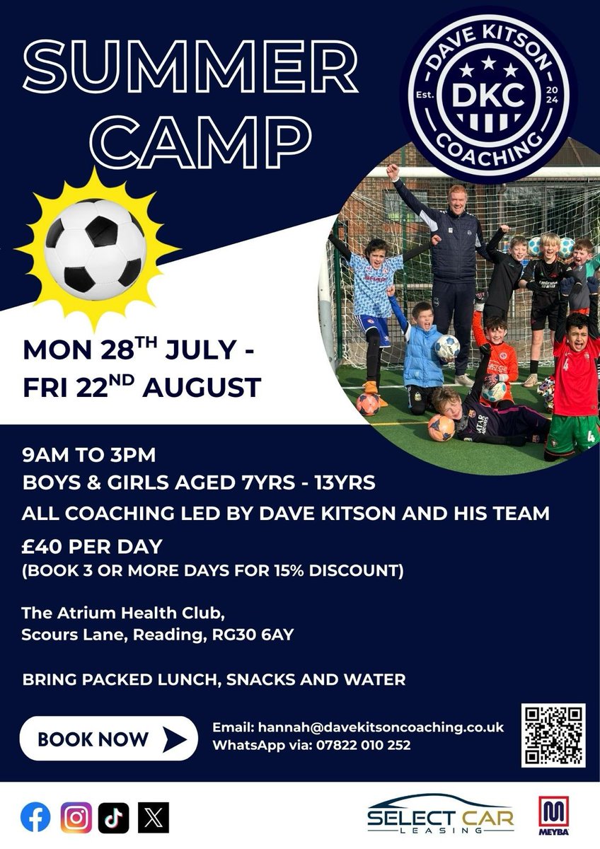 Dave Kitson Coaching (@davekitsoncoach) on Twitter photo Summer Football Camps - Register your interest and book your place NOW! WhatsApp: 07822010252
<a href="/SC_Leasing/">Select Car Leasing</a> <a href="/meybaofficial1/">meybaofficial</a> Summer Football Camps - Register your interest and book your place NOW! WhatsApp: 07822010252
<a href="/SC_Leasing/">Select Car Leasing</a> <a href="/meybaofficial1/">meybaofficial</a>