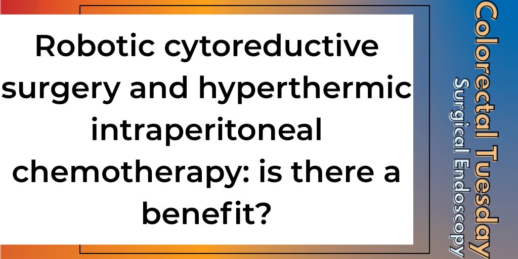 🔬 #ColorectalTuesday Can robotic CRS/HIPEC reduce morbidity &amp; speed up recovery in peritoneal carcinomatosis?
A new study in Surgical Endoscopy suggests it might:
✅ Less blood loss
✅ Fewer transfusions
✅ Shorter hospital stay
Read more: link.springer.com/article/10.100…
#RoboticSurgery