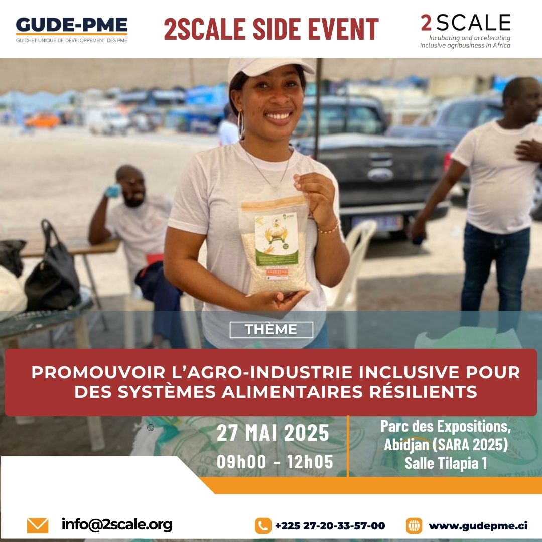 2SCALE et @GUDE_PME vous donnent rendez-vous pour un événement incontournable au #SARA2025 à travers un SIDE EVENT à suivre absolument!
📅 27 mai
📍 Abidjan, Côte d’Ivoire
🎯 Thème : Promouvoir l’agro-industrie inclusive pour des systèmes alimentaires résilients !
SNV Bopinc IFDC