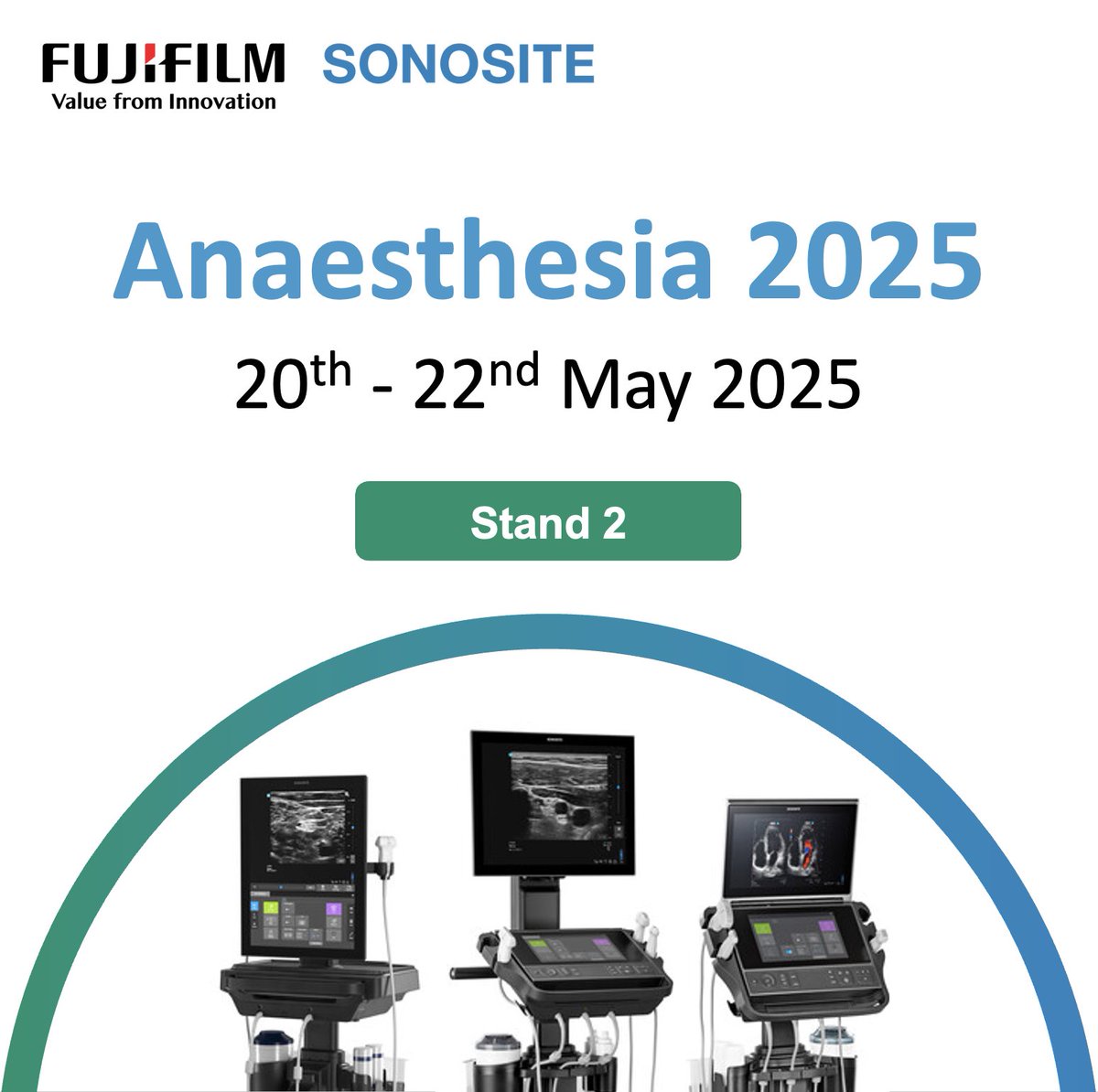 We’re excited to be a part of Anaesthesia 2025 at the ICC Belfast this week!

We are supporting the Regional Anaesthesia workshops with multiple systems, alongside having an exhibition stand.

See you there!

#Anaesthesia #RCOA #Sonosite