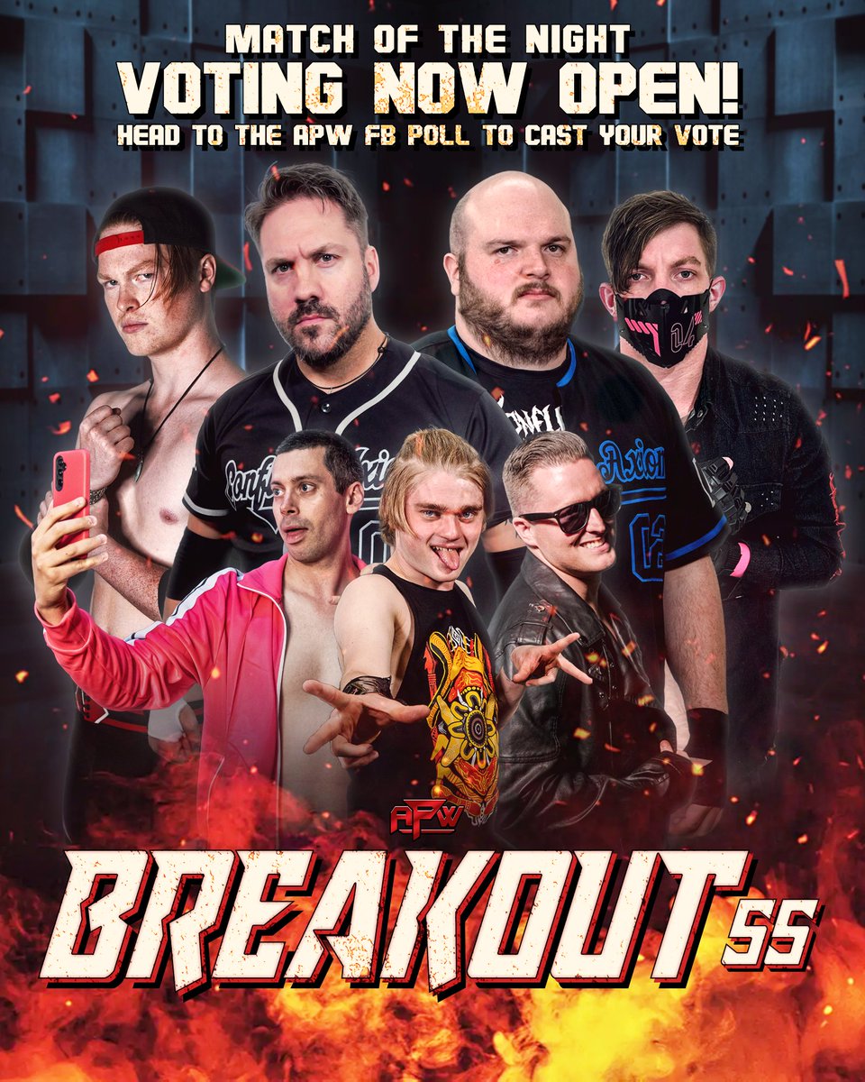 #APWBreakout55 MATCH OF THE NIGHT voting is now open! Head over to our FB page to find the poll and cast your vote.

facebook.com/share/p/16LSSV…