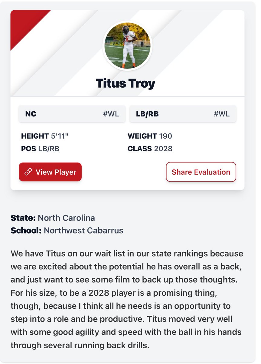 Titus Troy (@titustroy2028) on Twitter photo Thank You <a href="/pepman704/">Matt Morrow</a> for the writeup! Cant wait to show what I can do this upcoming year and move up your rankings!
<a href="/CoachE_Morman/">Eric Morman</a>
<a href="/NCHSTrojanFB/">Northwest Cabarrus Football</a>
<a href="/PrepRedzoneNC/">Prep Redzone North Carolina</a> Thank You <a href="/pepman704/">Matt Morrow</a> for the writeup! Cant wait to show what I can do this upcoming year and move up your rankings!
<a href="/CoachE_Morman/">Eric Morman</a>
<a href="/NCHSTrojanFB/">Northwest Cabarrus Football</a>
<a href="/PrepRedzoneNC/">Prep Redzone North Carolina</a>