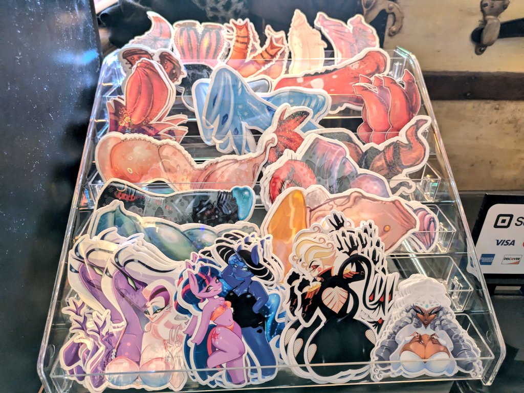 I have way too many fucking stickers.

I'll be at #fanime2025 Night market Oasis this weekend (Fri-Mon) at the San Jose DoubleTree, in San Jose, table 59!

Come say hi and buy some tiddies and pp.