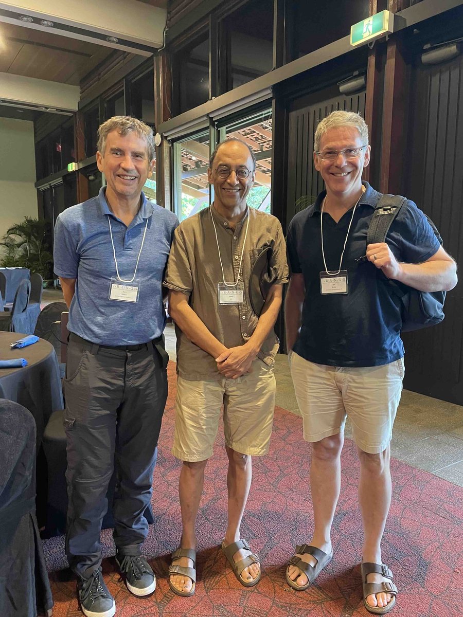 🌴 Bula from Fiji, where we are attending the IBANGS Annual Meeting 2025: Genes, Brain and Behavior. 

📸: here with #QBI Professors Barry Dickson (keynote speaker) &amp; Tim Bredy, who is part of this year's organising committee.