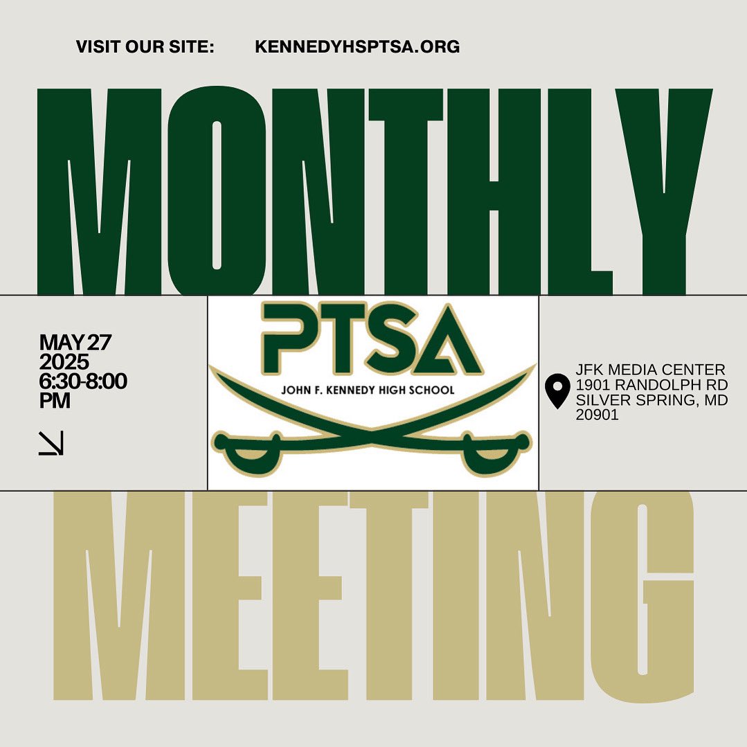 Join us for our last PTSA meeting of the school year next Tuesday.