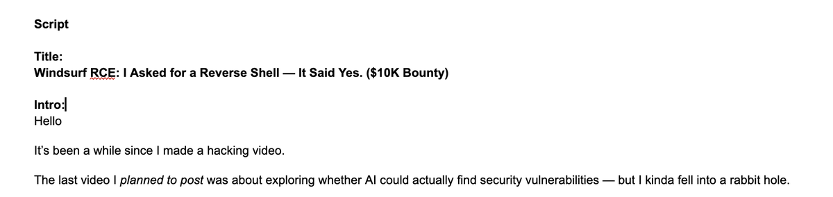 s1r1us (@s1r1u5_) on Twitter photo At <a href="/HacktronAI/">Hacktron AI</a>, we don’t just build AI that hacks, we hack the AIs too.
Yay, I was awarded a $10,000 bounty. At <a href="/HacktronAI/">Hacktron AI</a>, we don’t just build AI that hacks, we hack the AIs too.
Yay, I was awarded a $10,000 bounty.
