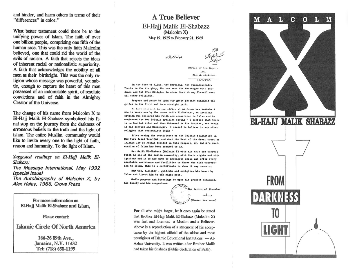MiCArchives_CA's tweet image. May 19, 2025 marked 100 years since the birth of Malcolm X. The legacy of el Hajj Malik el Shabazz, also known as Malcolm X, is widely honoured by Muslims across Canada. We’re pleased to share archival materials that shed light on his impact.
Read more: muslimsincanadaarchives.ca/en/posts/honou…