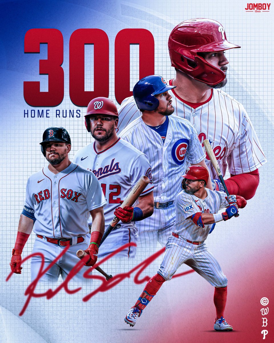 TalkinBaseball_'s tweet photo. Kyle Schwarber is the 11th active player with 300 career home runs! https://t.co/oLxTldus7h