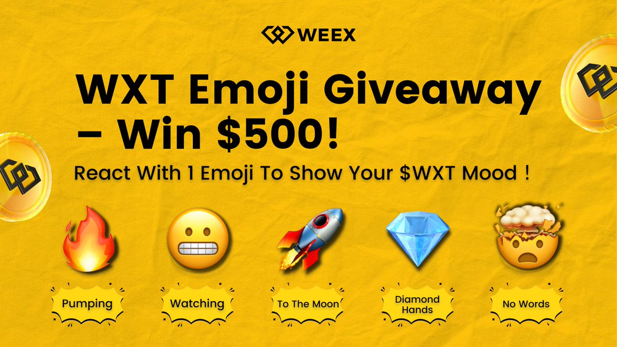 WEEX (@weex_official) on Twitter photo ๐ $WXT is flying โ how do you feel? Drop 1 emoji to show your $WXT mood ๐
๐ฅ = Pumping
๐ฌ = Watching
๐ = To the moon
๐ = Diamond hands
๐คฏ = No words
๐ 20 winners get $25 each โ $500 total!
โ
Follow <a href="/WEEX_Official/">WEEX</a>
๐ฌ Comment 1 emoji + your WEEX UID
๐ RT & tag 3 friends
โณ ๐ $WXT is flying โ how do you feel? Drop 1 emoji to show your $WXT mood ๐
๐ฅ = Pumping
๐ฌ = Watching
๐ = To the moon
๐ = Diamond hands
๐คฏ = No words
๐ 20 winners get $25 each โ $500 total!
โ
Follow <a href="/WEEX_Official/">WEEX</a>
๐ฌ Comment 1 emoji + your WEEX UID
๐ RT & tag 3 friends
โณ