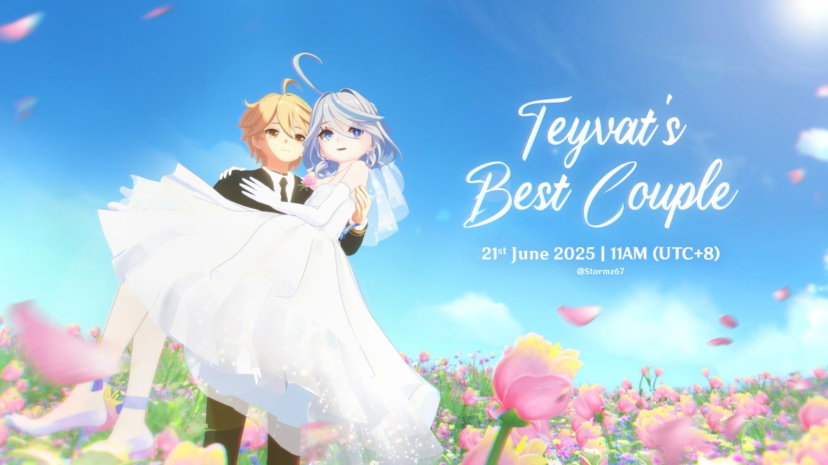stormz67's tweet photo. Teyvat's Best Couple!
"Who would've thought an outlander could win the heart of Fontaine's biggest star!? From travel companions to lifelong partners, their marriage has truly shaken all of Teyvat!" — Probably Charlotte

Save the date: June 21st, 11:00 AM (UTC+8) @Stormz67 https://t.co/lgrWGABlPE
