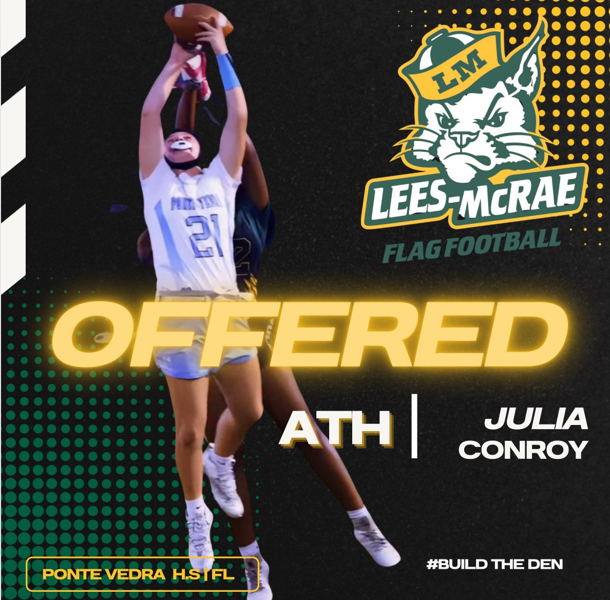 JuliaConroy (@juliaconroy21) on Twitter photo Grateful to have received an offer from <a href="/LMC_FlagFB/">Lees-McRae College Flag Football</a>! I can’t wait to go visit!!! Grateful to have received an offer from <a href="/LMC_FlagFB/">Lees-McRae College Flag Football</a>! I can’t wait to go visit!!!