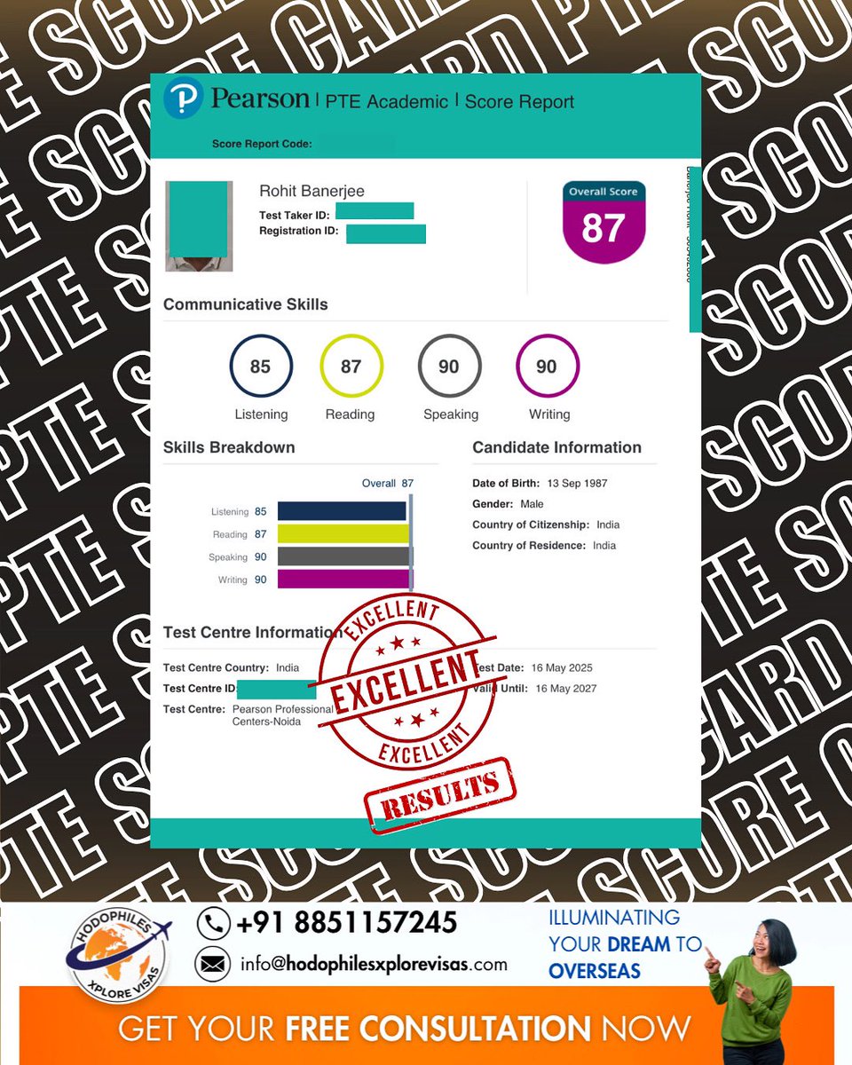 Xplorevisas's tweet photo. Achieve your PTE goals with our expert coaching! Hxvpl candidate recently secured desired results. Get in touch for support.
📞 +91 8851157245
📧 info@hodophilesxplorevisas.com
#visas #pte #pteexam #pteaccademic #coaching #english https://t.co/K8tplc4mUy