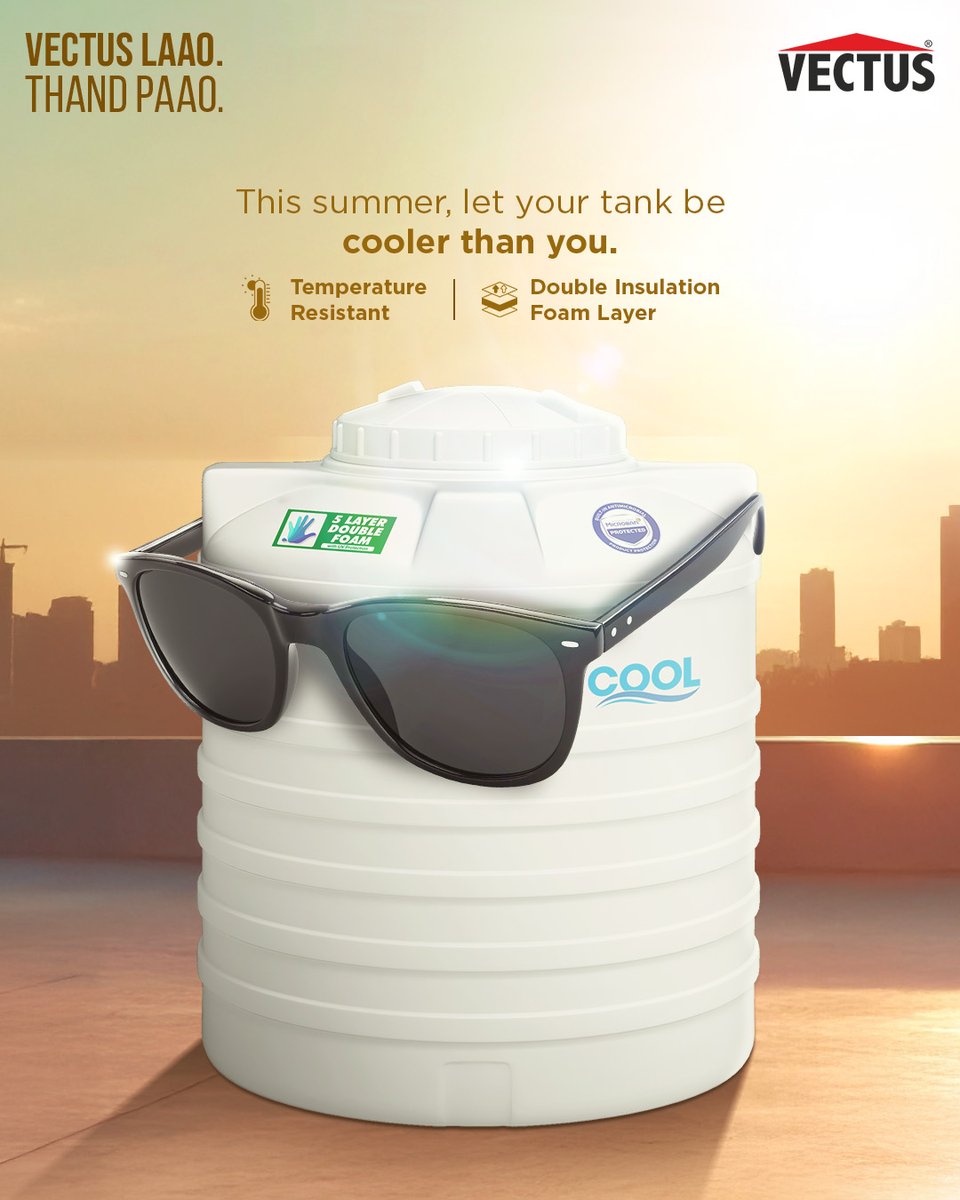 vectus_tanks's tweet photo. Put on your shades, but don’t let your tank throw any. Switch to the chillest storage in the town with Vectus Cool Tanks!

Vectus Laao. Thand Paao.

#VectusLaaoThandPaao #TankiMatlabVectus #VectusTanks #Summer #VectusCool https://t.co/UhN6ohN9bF