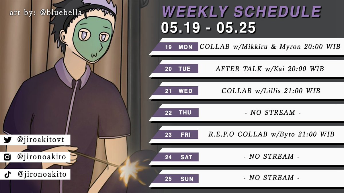 jiroakitovt's tweet photo. Skedaddle skedoodle here's this week's schedule

HASHTAGS 
  
- General  #JiroAkito
- Live #JirOnline
- Clips #JiroCut
- Voice Acting #KoeJiro
- Fanart #KakuJiro https://t.co/Ha3Z32l4G3