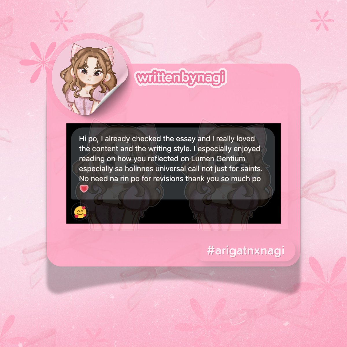 "I really loved the content and writing style."

Thank you for trusting Nagi! ♡

#arigatnxnagi 🍥