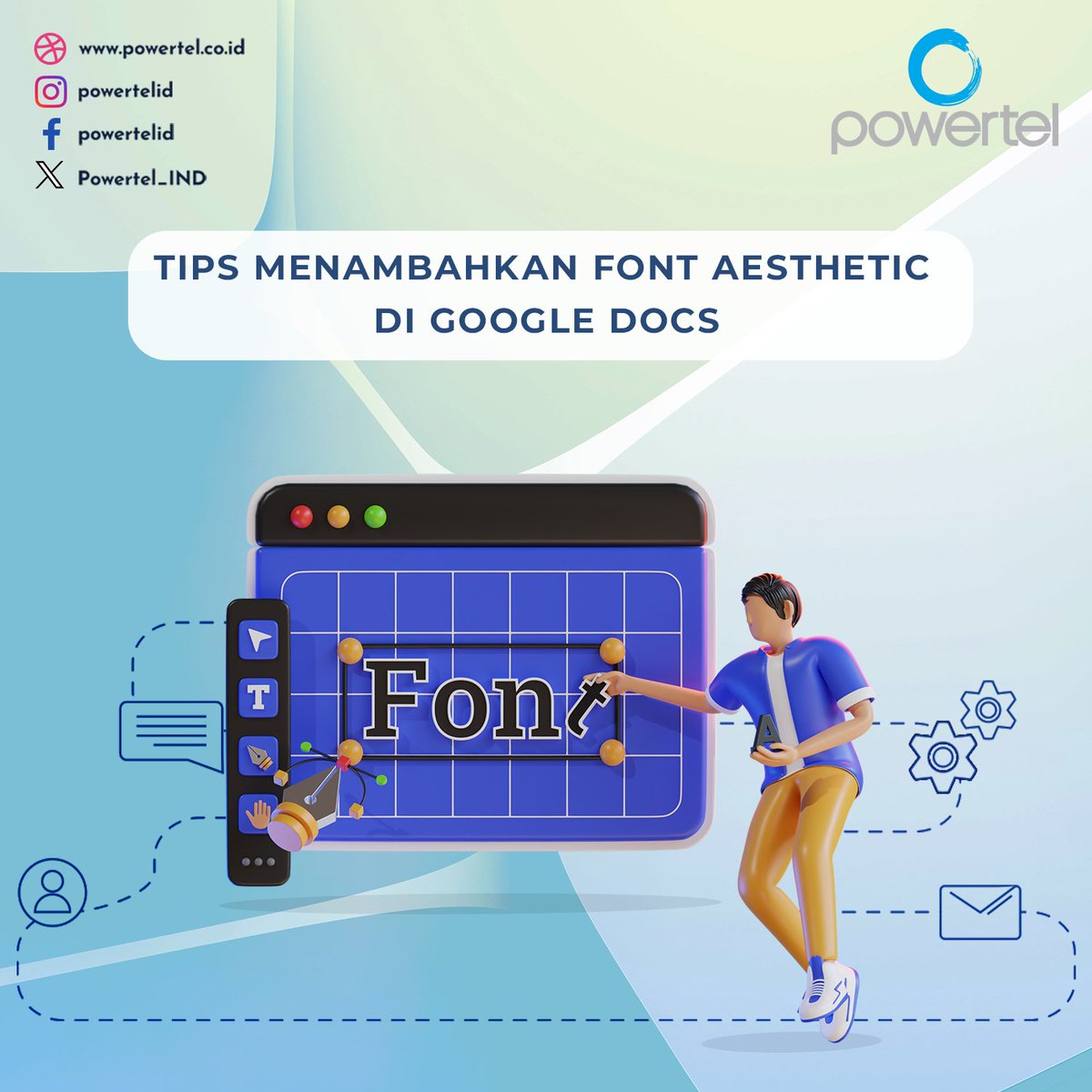 Powertel_IND's tweet image. Tips Menambahkan Font Aesthetic di Google Docs
#GoogleDocsTips #CaraMenambahFont #FontBaruGoogleDocs #TutorialGoogleDocs #EditDokumenOnline #FontUnikDocs #GantiFontGoogleDocs #PanduanGoogleDocs #BelajarGoogleDocs #MenulisLebihKeren #TrikDokumenOnline #PowertelId