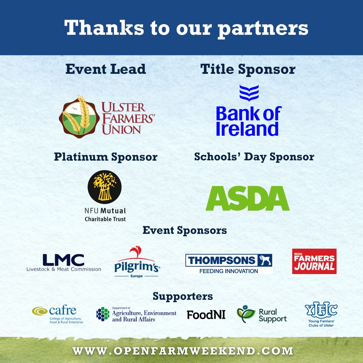 ⭐️As we count down to Bank of Ireland Open Farm Weekend (13–15 June), we want to thank our partner organisations. Their continued support plays a vital role in bringing this special event to life, helping us connect the public with local farming, food &amp; the people behind it🚜🍎🐮