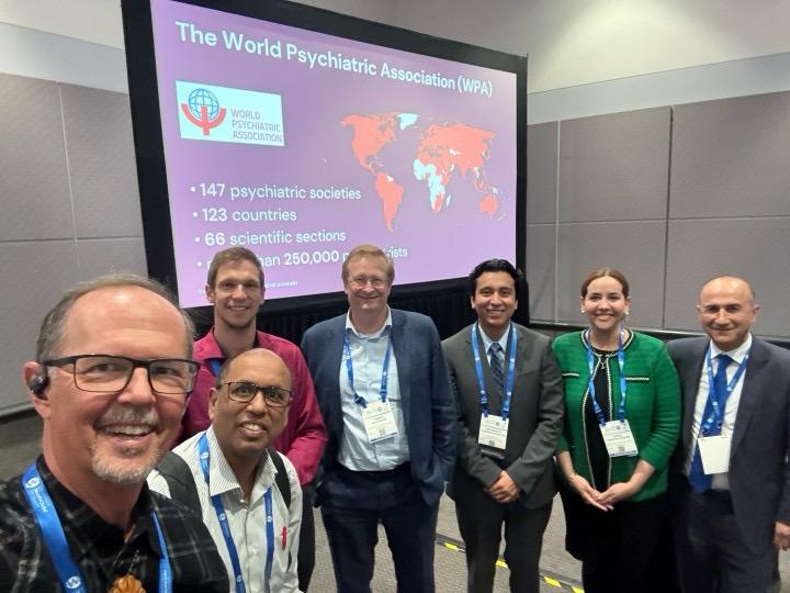 Bringing global #psychiatry to #APAAM25 <a href="/APApsychiatric/">American Psychiatric Association</a>: <a href="/WPA_Psychiatry/">World Psychiatric Association (WPA) wpanet.org</a> President-Elect <a href="/Prof_TGSchulze/">Prof. Thomas G. Schulze 🎗INDEPENDENT Libertarian</a>, Secretary for Scientific Sections Armen Soghoyan, and <a href="/ecps_wpa/">WPA ECPs Section</a> Secretary Rick Wolthusen giving an update on WPA's projects. #MentalHealth #MentalHealthAwareness