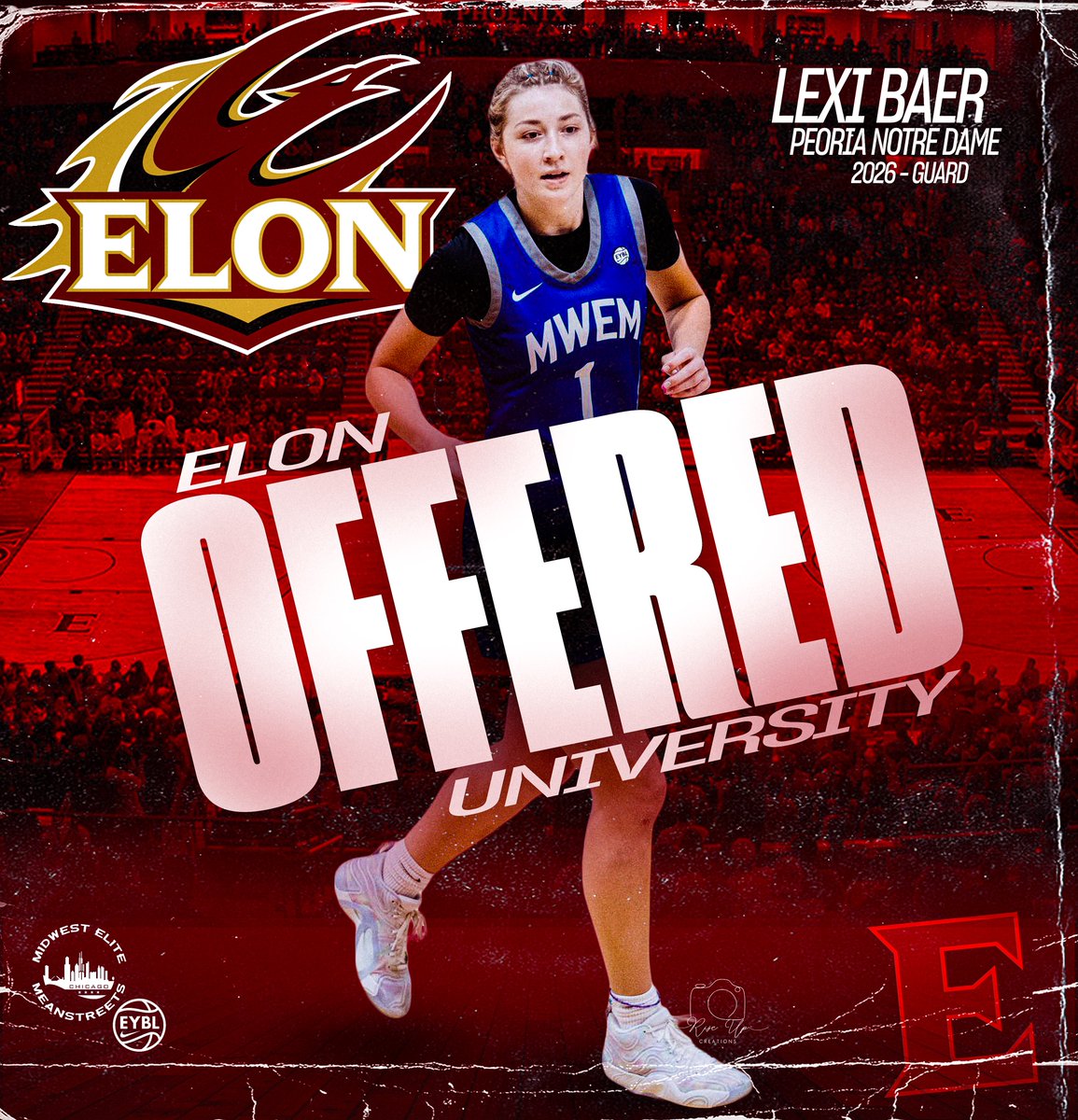 Midwest Elite Meanstreets EYBL (@mwehoops_eybl) on Twitter photo Big-time shoutout to Lexi Baer on picking up an offer from Elon University (<a href="/ElonWBasketball/">Elon Women's Basketball</a>)! 🔥
Class of 2026 and already making waves. The grind speaks for itself — let’s go, Lexi!
#MidwestStreetsEYBL #EliteStreetsEYBL #MidwestMeanElite #EYBLNewEra #OfferSeason #LexiBaer Big-time shoutout to Lexi Baer on picking up an offer from Elon University (<a href="/ElonWBasketball/">Elon Women's Basketball</a>)! 🔥
Class of 2026 and already making waves. The grind speaks for itself — let’s go, Lexi!
#MidwestStreetsEYBL #EliteStreetsEYBL #MidwestMeanElite #EYBLNewEra #OfferSeason #LexiBaer