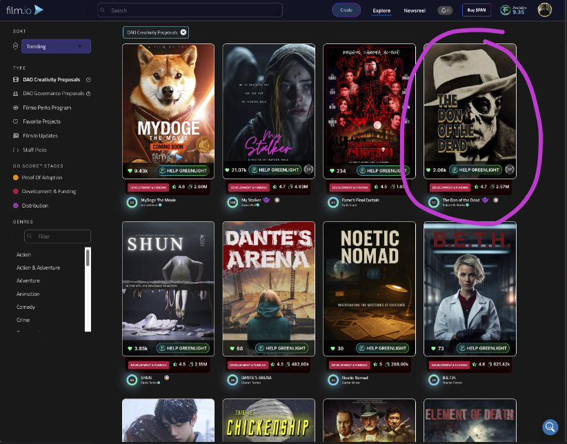CapuzzoEmpire's tweet photo. Don't miss out on one of the top trending projects on the entire https://t.co/rNIMjlEnvj platform! #Sinners just popped. We're next. 🍿☠️

We're diving into the lore and backstory of 'The Don of the Dead' this week on @Filmio_Official. Join the decentralized filmmaking movement! https://t.co/AvMHaI8uQD