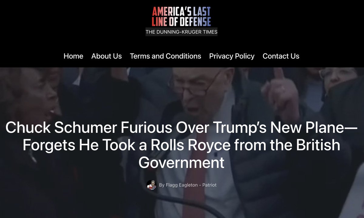 The British government has not gifted a Rolls Royce to Chuck Schumer.

The original source of this viral rumour is the satirical website The Dunning–Kruger Times, which declares on its website: "Nothing on this page is real."

H/T <a href="/waltywang/">Walt Wang</a>
