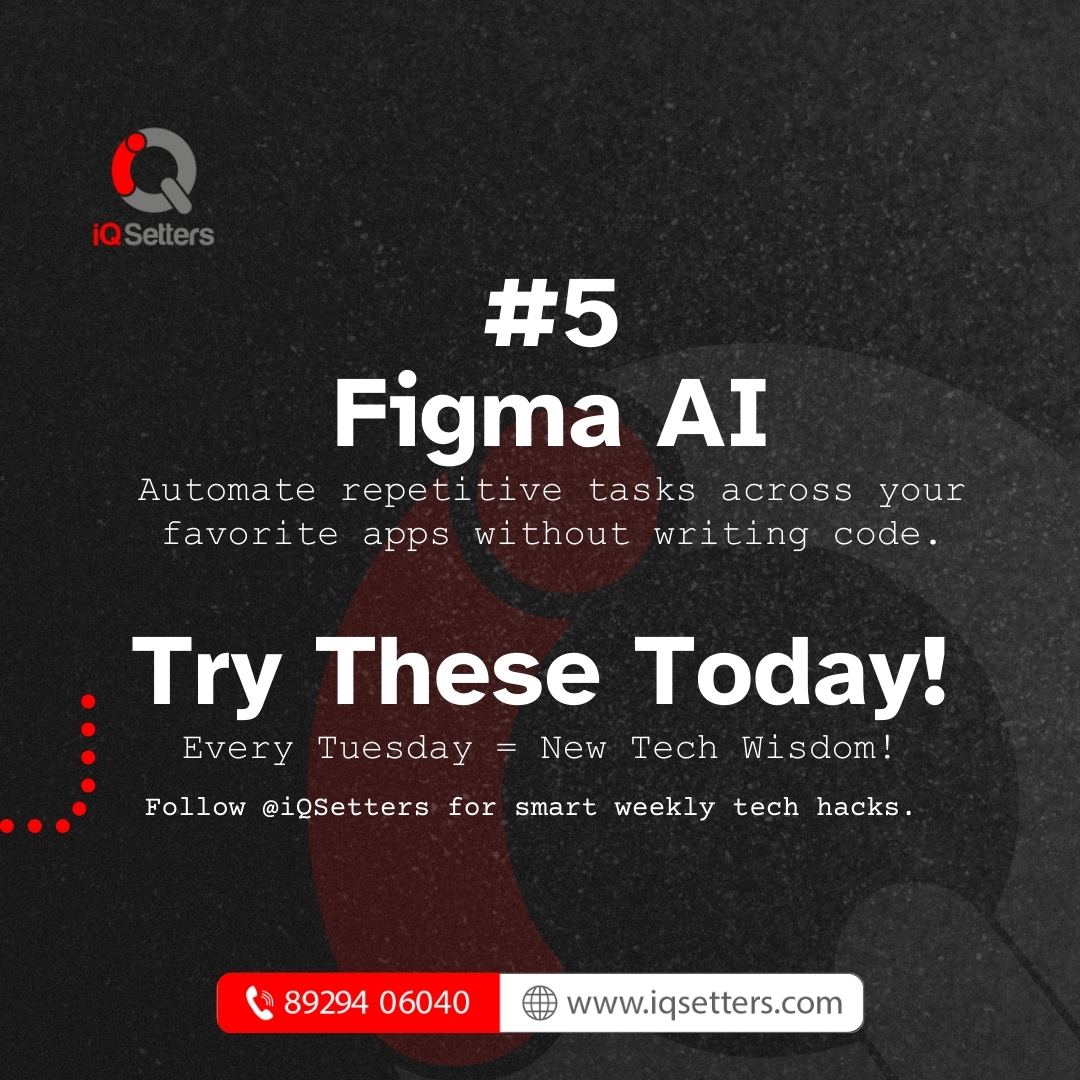 iq_setters's tweet photo. 🚀 Tech Tuesday by @IQSetters
Here are 5 AI tools that will supercharge your productivity in 2025:
✅ Notion AI
✅ GitHub Copilot
✅ ChatGPT Plugins
✅ Zapier
✅ Figma AI

Which one’s your go-to?
#TechTuesday #AItools #Productivity #IQSetters #Automation #AIinTech https://t.co/v32nwkIJlD
