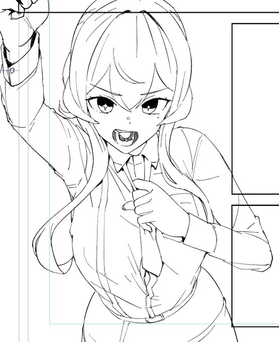 WIP ラフすっ飛ばして線画 