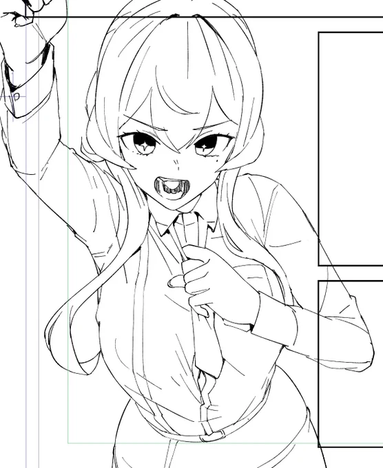 WIP ラフすっ飛ばして線画 