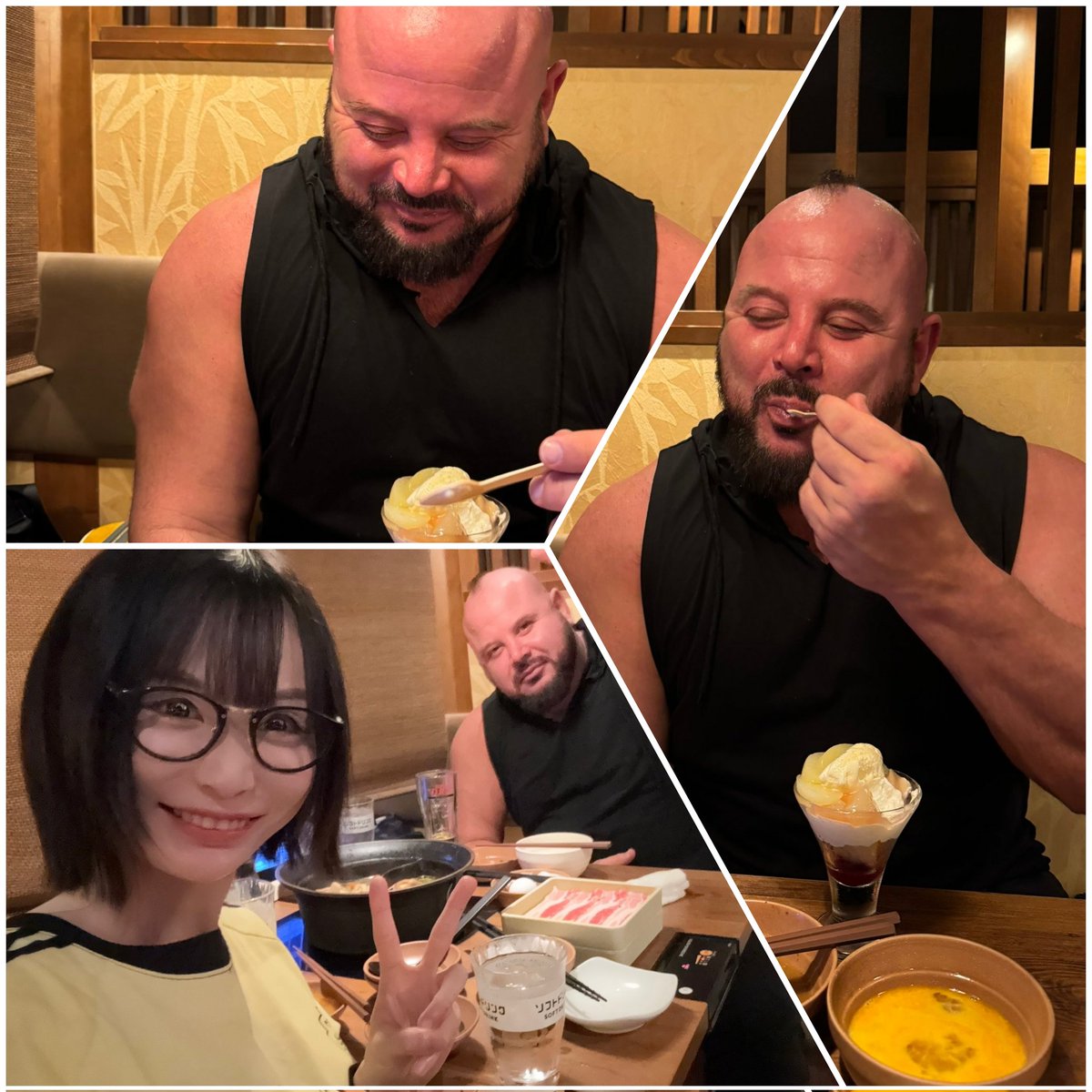 My tag team partner retired from pro wrestling...

But we teamed again outside of the ring for all you can eat shabu shabu! <a href="/haruka_kato/">プロレスラーHARUKAZE/芸人はるかぜ🌸</a> ate more than Jackson 😱

Maybe future is food fighters team?