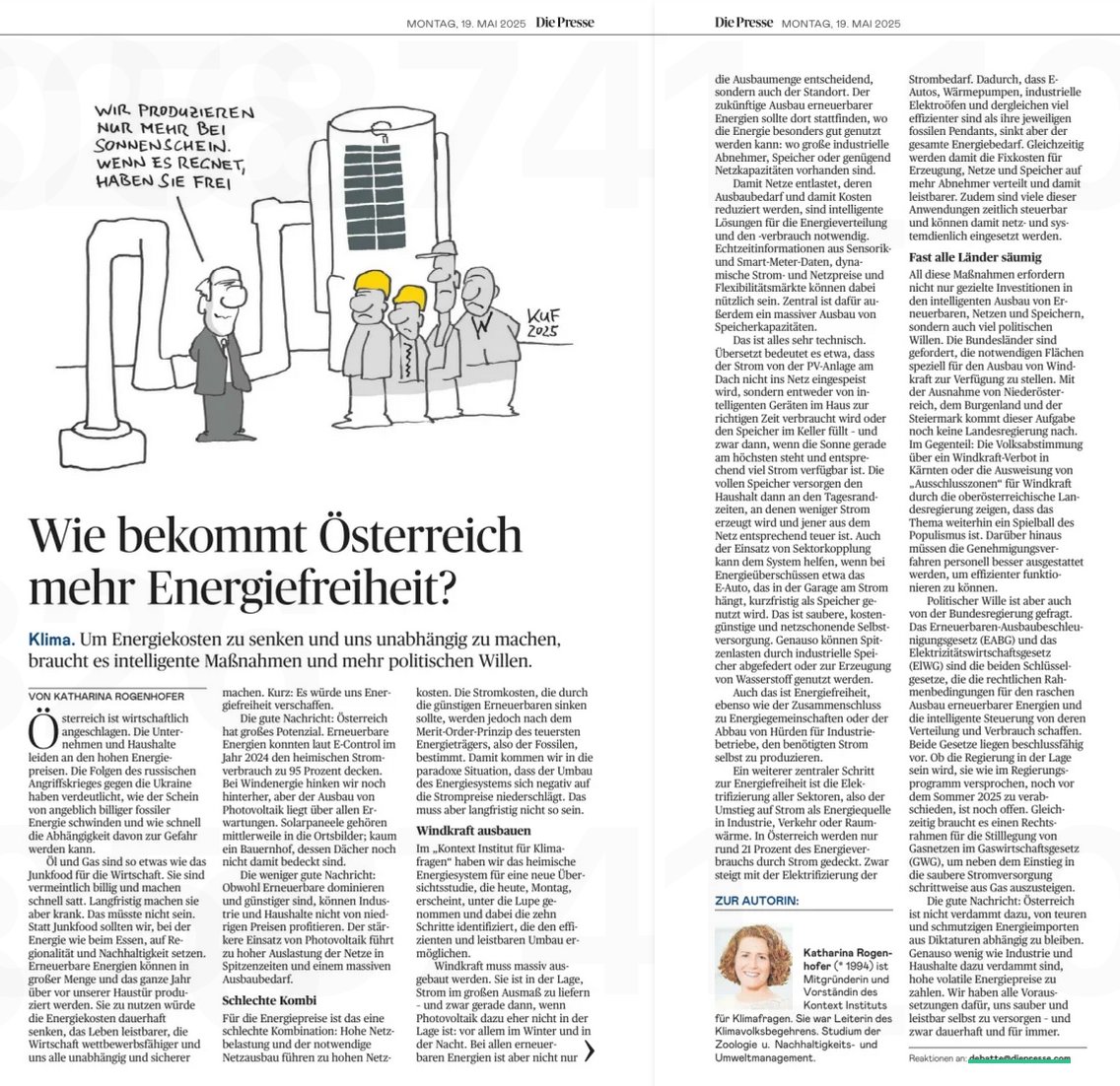 KONTEXT Institut für Klimafragen (@kontextinstitut) on Twitter photo „Österreich ist nicht verdammt dazu, von teuren und schmutzigen Energieimporten abhängig zu bleiben. Wir haben alle Voraussetzungen dafür, uns sauber und leistbar selbst zu versorgen – dauerhaft und für immer“ – <a href="/KRogenhofer/">Katharina Rogenhofer</a> in <a href="/DiePressecom/">Die Presse</a> diepresse.com/19698696/wie-b… „Österreich ist nicht verdammt dazu, von teuren und schmutzigen Energieimporten abhängig zu bleiben. Wir haben alle Voraussetzungen dafür, uns sauber und leistbar selbst zu versorgen – dauerhaft und für immer“ – <a href="/KRogenhofer/">Katharina Rogenhofer</a> in <a href="/DiePressecom/">Die Presse</a> diepresse.com/19698696/wie-b…