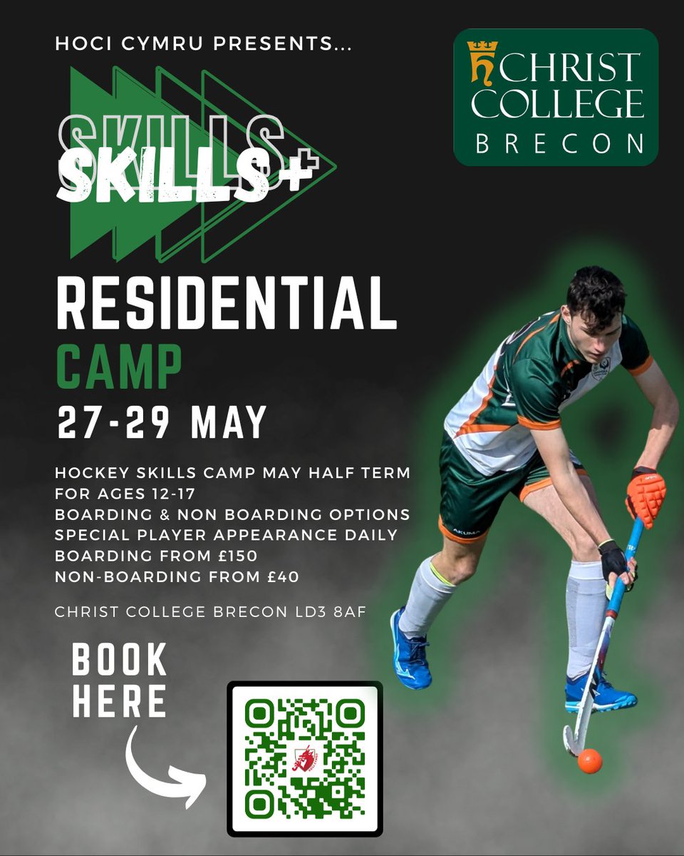🚨ONE WEEK🚨

Secure your spot and live the life of a pro hockey player for the day, as we present our first ever Residential Camp at Christ College Brecon!🏑

💪This half term, we're hosting the SKILLS+ Residential Camp — an elite hockey experience designed to challenge,