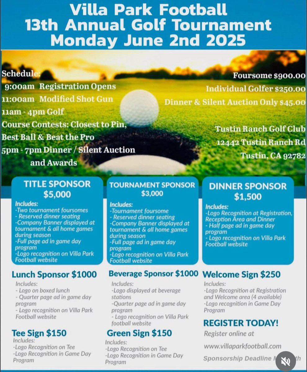 Villa Park 🏈 Golf Tournament