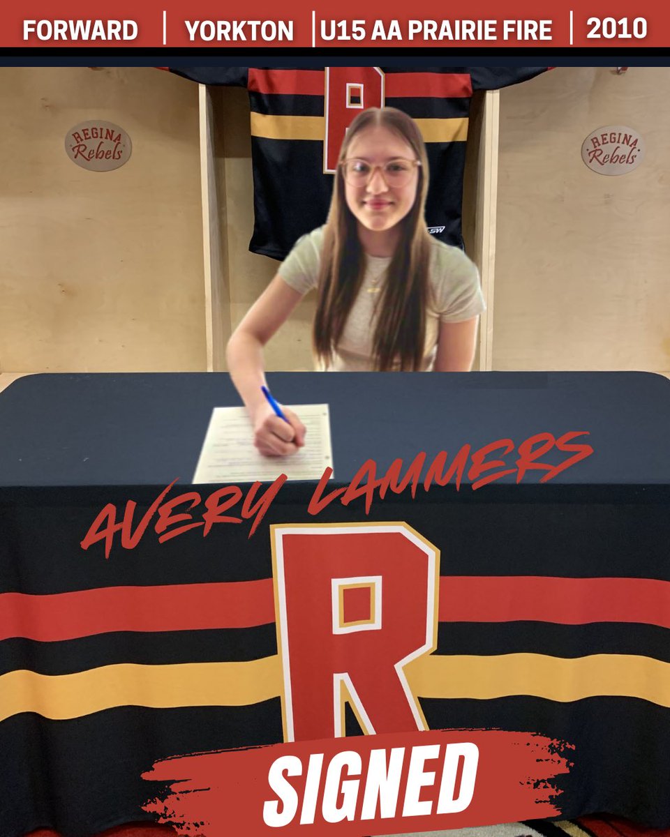 🚨SIGNED🚨The Regina Rebels are pleased to announce the signing of 2010 forward Avery Lammers!