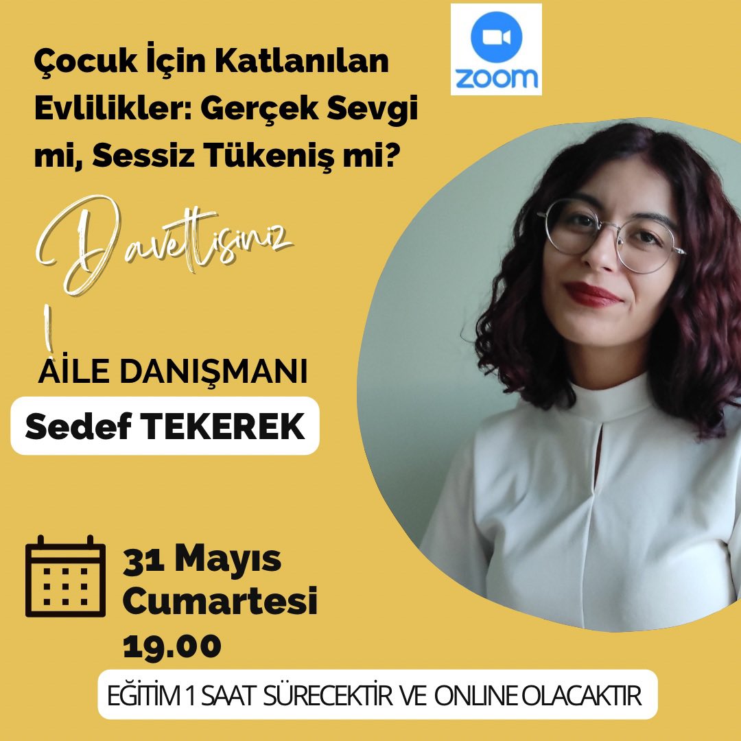 shehadet's tweet photo. ⭐​ 29 Mayıs Perşembe
 
Zeynep Şahin "Çocuklar İçin Sağlıklı Bir Aile Ortamı Nasıl Oluşturulur? 

⭐​ 30 Mayıs Cuma 19:00

Merve Şirikçi Turhan "Anne Baba Olarak Farklı Tutumlar Çocukları Nasıl Etkiler?"

⭐​ 31 Mayıs Cumartesi 19:00
Sedef Tekerek

Form:
https://t.co/2prl1mftni https://t.co/iyt52ZKv0p