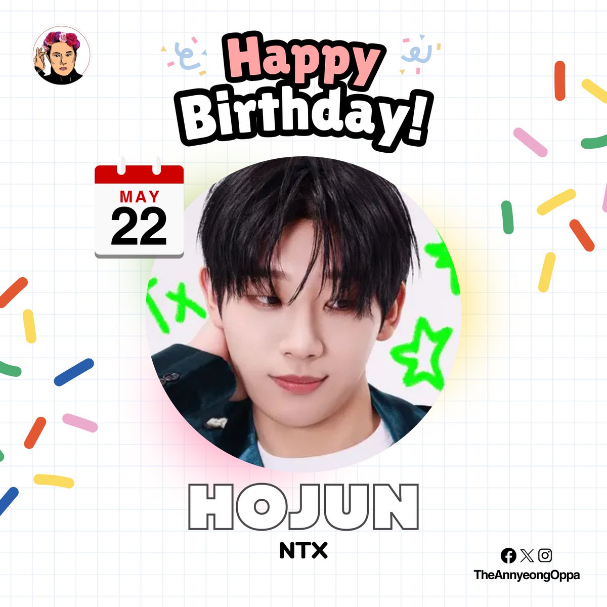 TheAnnyeongOppa's tweet photo. NTFULs, it's our favorite person's special day! 🥳
Happiest birthday to NTX's Hojun! May you feel loved and blessed on this special day! NTFULs are here to support you! ❤️🎉
For more K-pop updates, visit: https://t.co/ihqoZgj6gT
#HappyHojunDay https://t.co/LrczxQxFuc