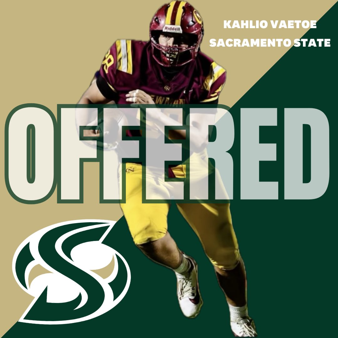 Kahlio Vaetoe (@kahlioavaetoe) on Twitter photo Thank you <a href="/CoachKenion/">Nathan Kenion</a> for the conversation today, I’m honored to receive an offer from Sacramento State. May God continue to bless me, my family, coaches and teammates — big things coming this season. Go Hornets! <a href="/SacHornetsFB/">Sac State Football</a> <a href="/hornetsports/">Sacramento State Athletics</a> <a href="/sacstate/">Sacramento State</a> Thank you <a href="/CoachKenion/">Nathan Kenion</a> for the conversation today, I’m honored to receive an offer from Sacramento State. May God continue to bless me, my family, coaches and teammates — big things coming this season. Go Hornets! <a href="/SacHornetsFB/">Sac State Football</a> <a href="/hornetsports/">Sacramento State Athletics</a> <a href="/sacstate/">Sacramento State</a>