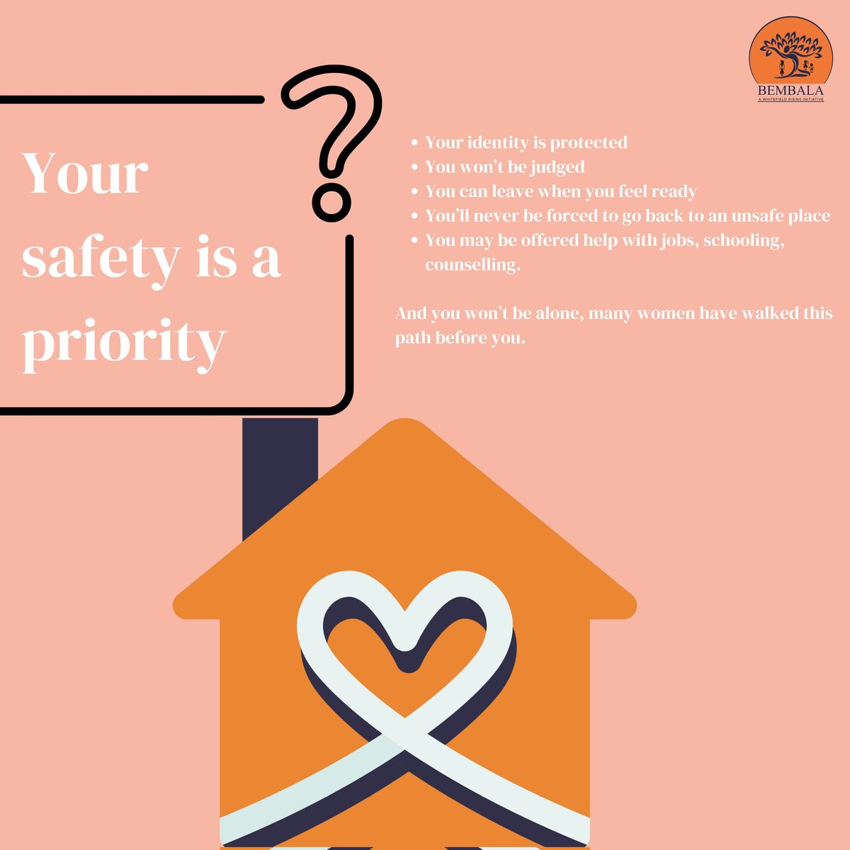 Bembala Foundation (@bembalas) on Twitter photo Leaving is hard. But staying in danger is harder. If you or someone you know is facing violence or distress, reach out to Bembala,  at 99806 60548 or 1800 103 9548 for free and confidential emotional support.
#EndViolence #YouAreNotAlone #BreakTheSilence #ReachOut #BembalaSupport Leaving is hard. But staying in danger is harder. If you or someone you know is facing violence or distress, reach out to Bembala,  at 99806 60548 or 1800 103 9548 for free and confidential emotional support.
#EndViolence #YouAreNotAlone #BreakTheSilence #ReachOut #BembalaSupport