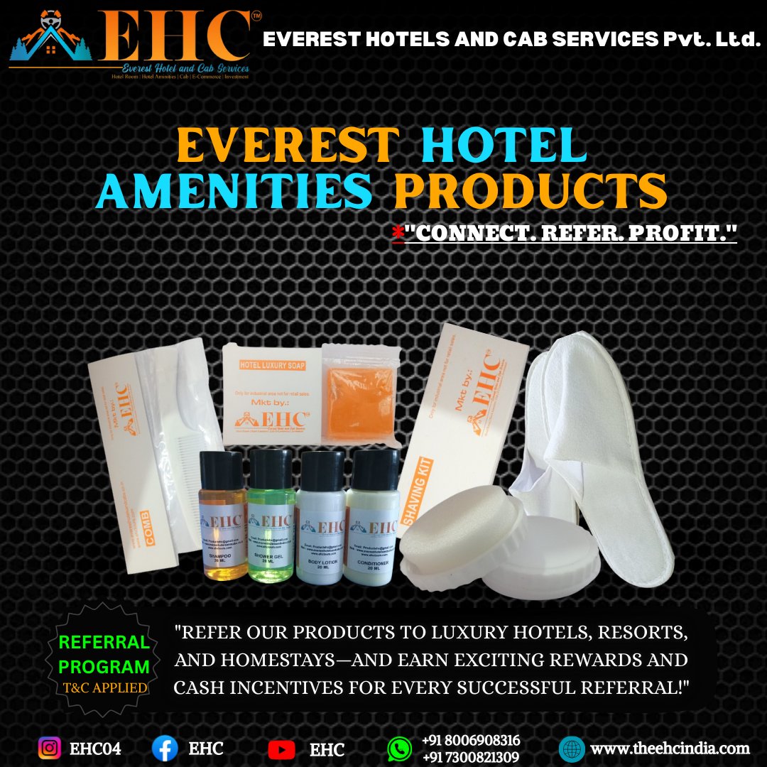 EHC2023's tweet photo. https://t.co/zMdhYg2naY

EVEREST HOTEL AMENITIES PRODUCTS list:
1. #dentalkits
2. #shavingkit
3. #shampoo
4. #showergel
5. #bodylotion
6. #conditioner
7. #whitesoap
8. #glycerinsoap
9. #slippers
10. #comb
11. #showercap
12. #shoeshinebox
13. #wcband
14. #coaster
15. #glasscover https://t.co/phqCgwrJeW
