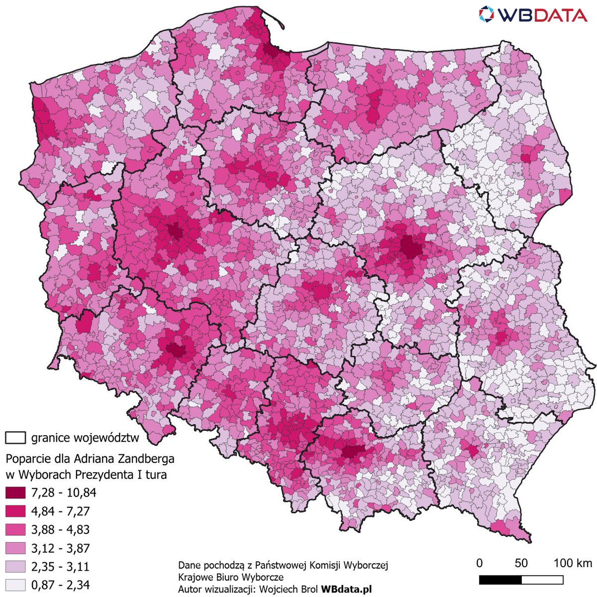 wbdata's tweet image. Poparcie dla @ZandbergRAZEM w #WyboryPrezydenckie2025 #Wybory #Zandberg2025